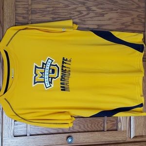 Men's NCAA Marquette University Short Sleeve Light Weight Yellow Shirt Sz. L